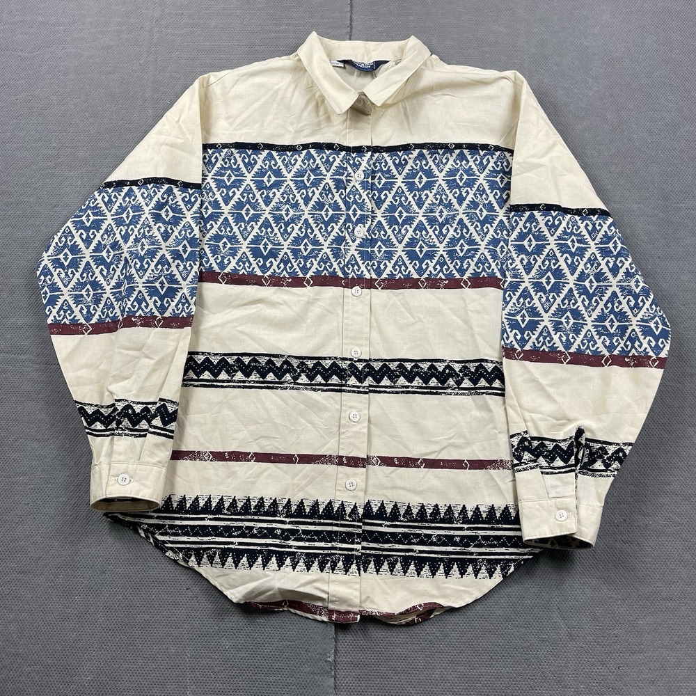 Vintage Brooks &‎ Dunn Shirt Mens Medium Aztec Western Rodeo Cowboy Graphic USA